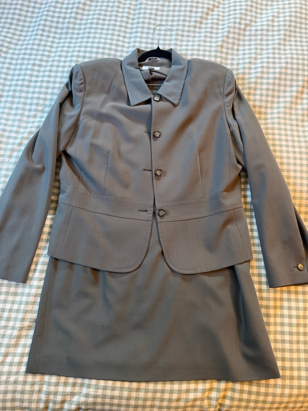 Talbots Gray Women's Two-Piece Blazer and Skirt Set